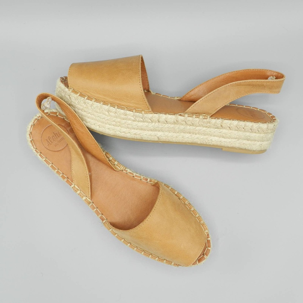 ALOHAS Ibizas Camel Espadrille Sz 41